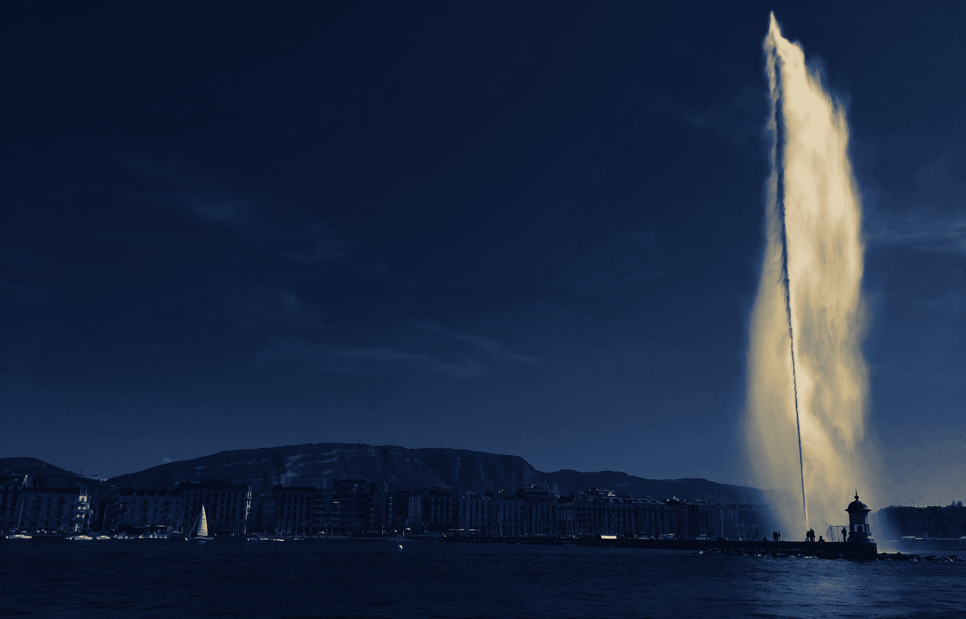 Le Jet d’eau et la rade de Genève